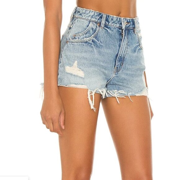 #50 NWT ROLLA'S Mirage High Rise Loose Fit Short in Sylvie Blue - Picture 3 of 7